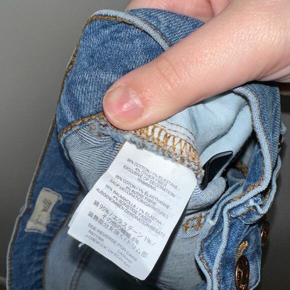 Madewell High Rise Button Fly Jean Shorts Light Blue Size 26 Casual Summer - Picture 5 of 6